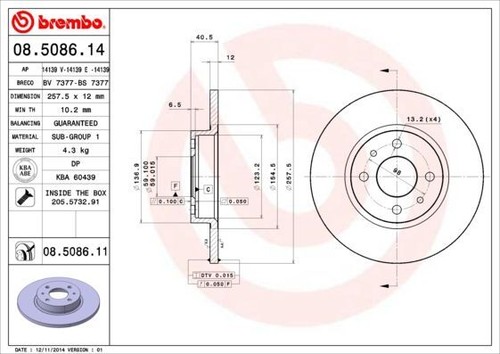 Coppia dischi freno - coppia, brembo